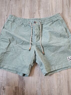 Howler Brothers Pressure Drop Cord Green Corduroy Drawstring Shorts Size 38